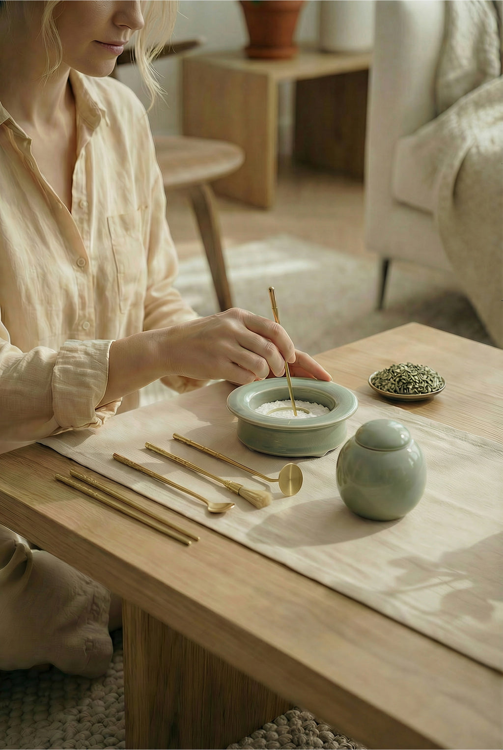 ETHEREAL Celadon Incense Seal Ritual Set (10 Pieces)