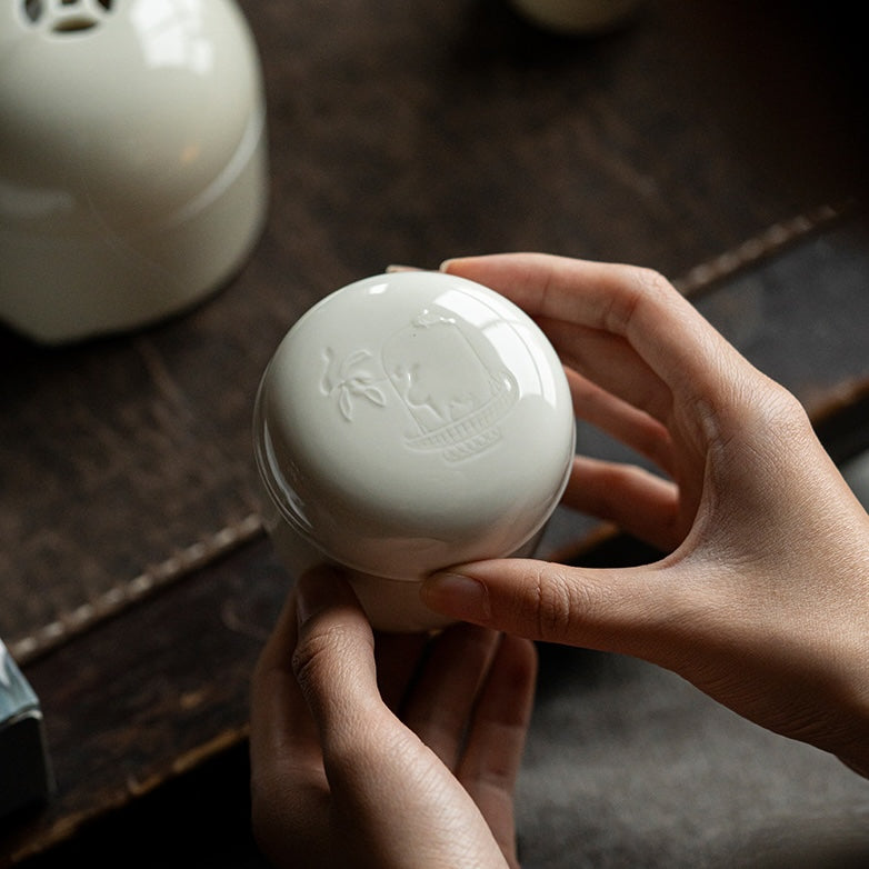 LUMINA White Porcelain Incense Seal Ritual Set (10 Pieces)